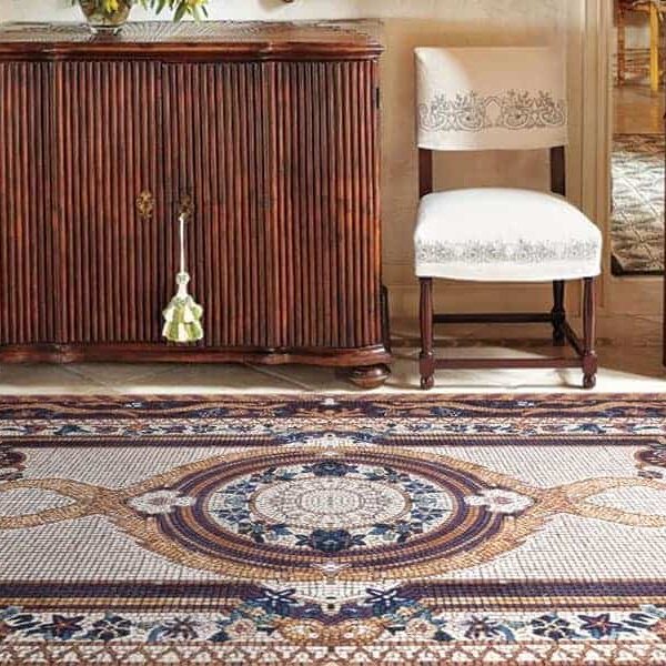 Custom Mosaics by MEC | Handcrafted marble mosaic rug and durable Spanish marble.