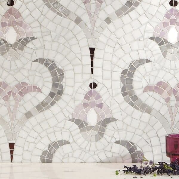 Okina II Lumin glass mosaic pattern installed on a wall