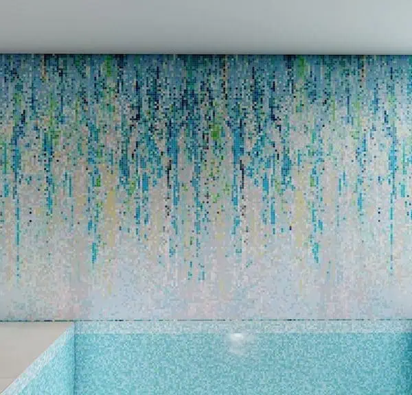 sprinkle glow abstract vertex glass PIXL mosaic indoor pool chicago render