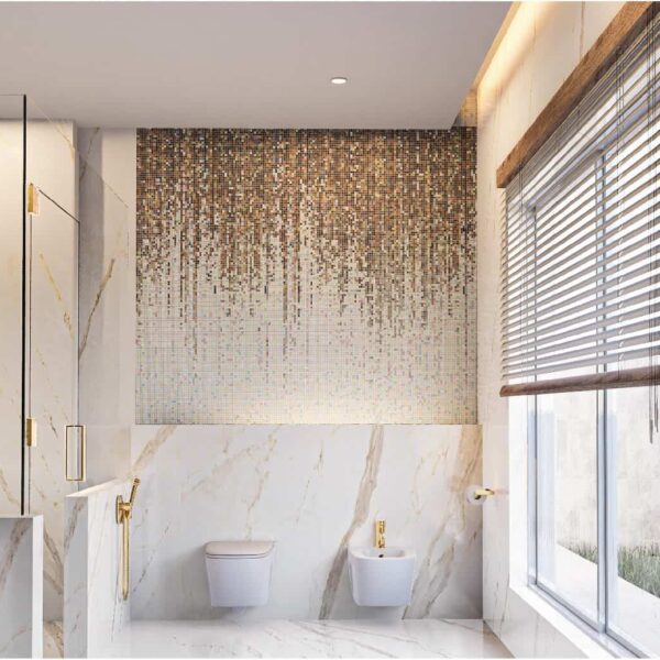 Fall Sprinkle glass mosaic abstract art bathroom wall render