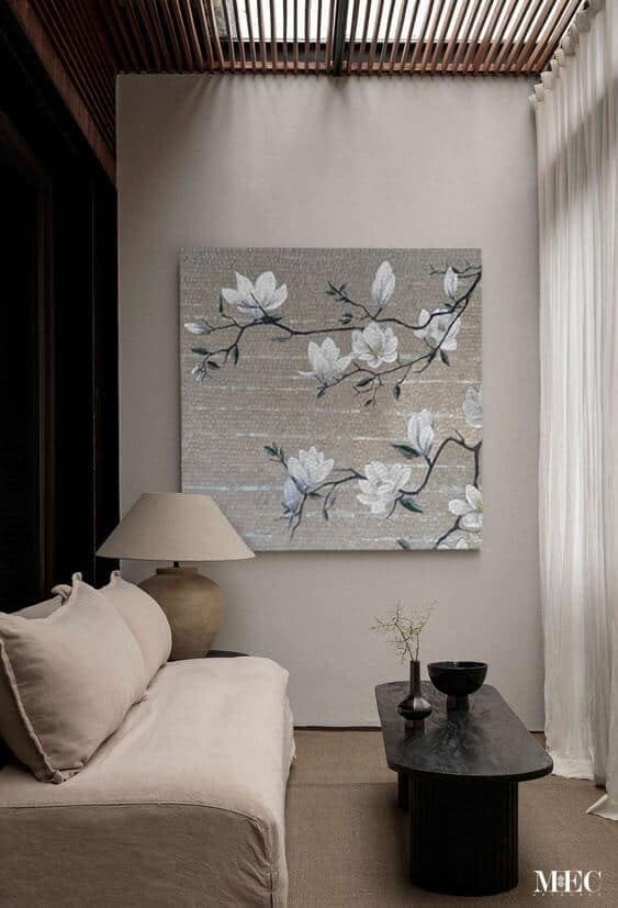 Magnolia Mosaic Flower Tile wall art