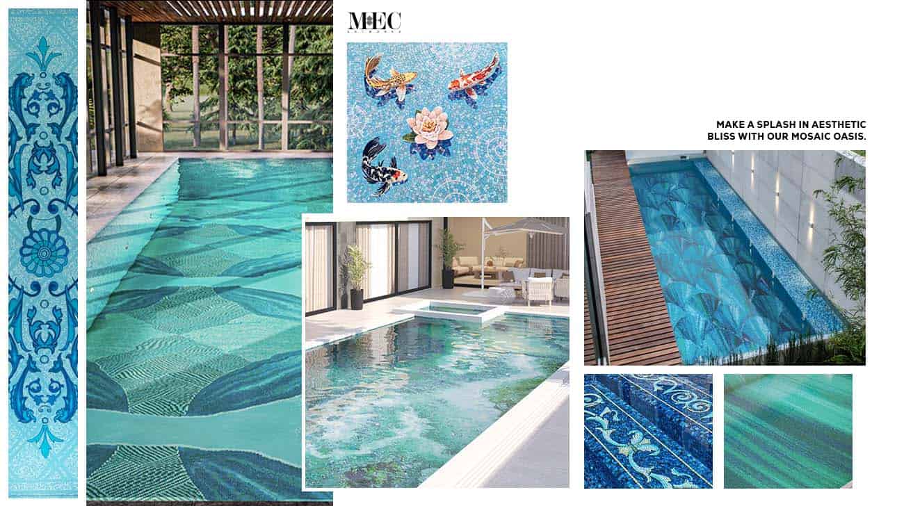 Pool mosaic art, various mosaic art designs
