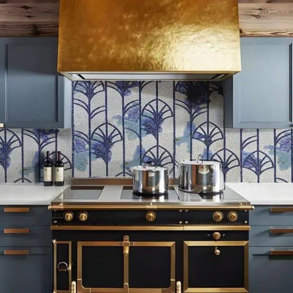 Auriu Art Deco Mosaic kitchen backsplash tiles hand cut pattern